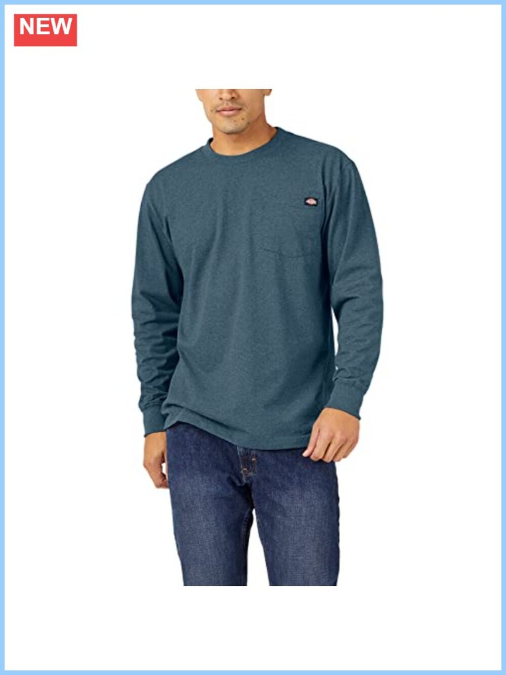 Heavyweight Long Sleeve Pocket T-Shirt for Men - Cotton Blend Work Tee